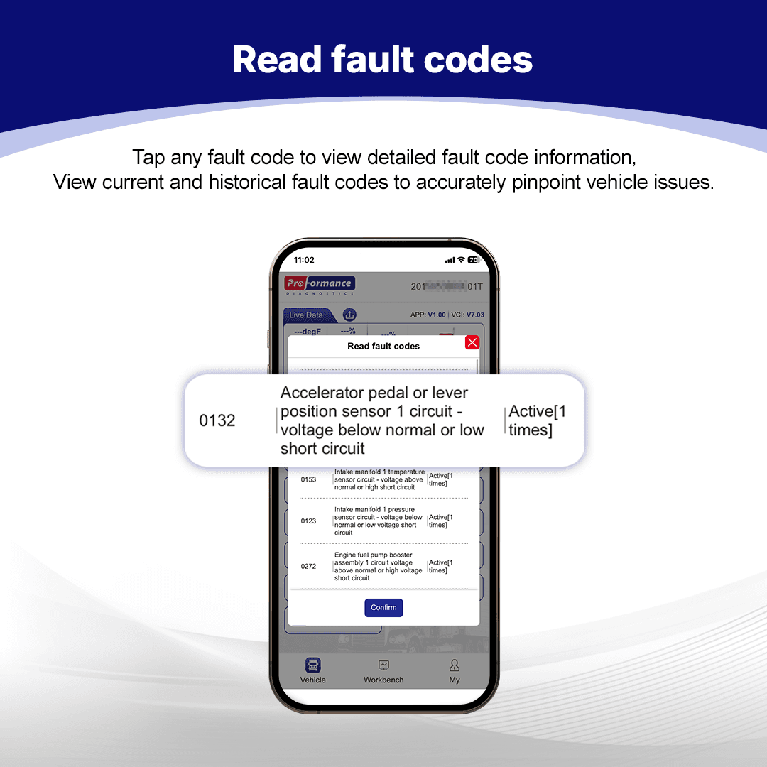 Fault codes feature